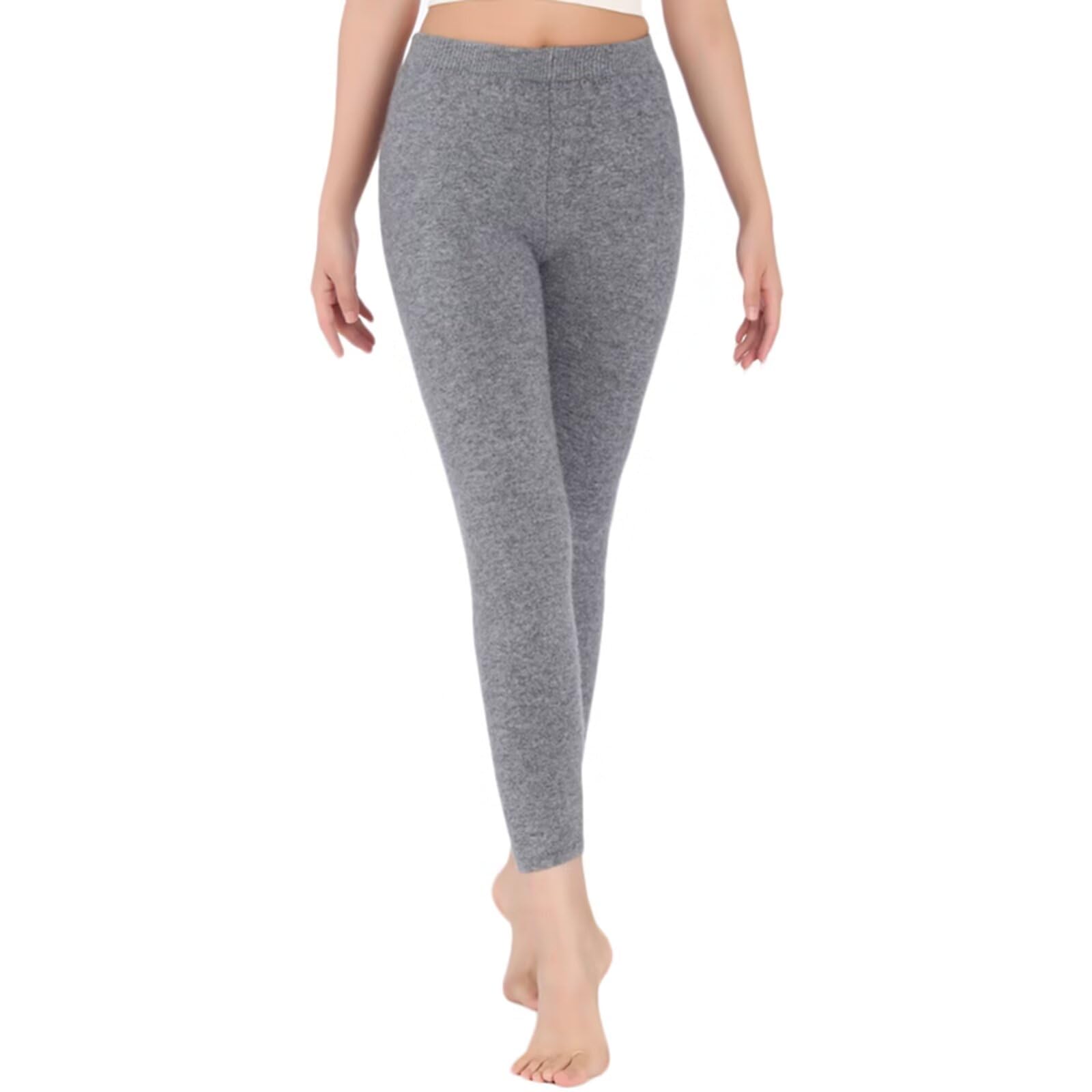 Uomo Donna Leggings Termici 100% Cashmere, Pantaloni di Biancheria Intima Strato di Base per l'autunno Inverno