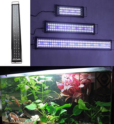 Zeiger Eco Aquarium Hood Led Lighting Fish Lamp Freshwater and Saltwater Decorations Light, White and Blue Adjustable 16 inch - 24 inch…