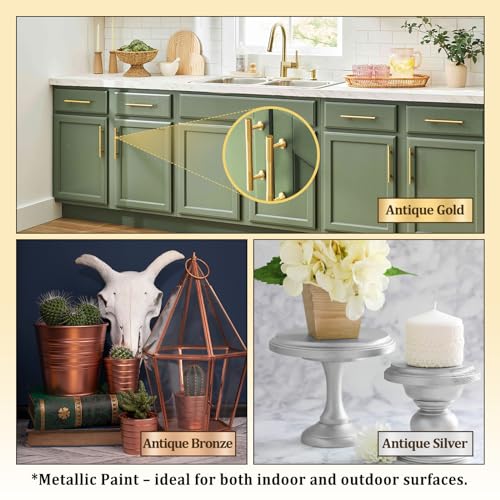 Image of CIONIA Gold Paint Metallic Acrylic, Gold Leaf Touch-Up Paint for Wood, Metal, Arts & Crafts, Home & Wall Decor - Water-Based, Non-Toxic, Odorless, Non-Fading Formula for Long-Lasting Brilliance(1 Fl Oz,Antique GoldColor)