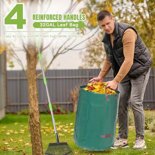 Rastrillo de hojas metálico 65 pulg con bolsa 32 gal miniatura 4
