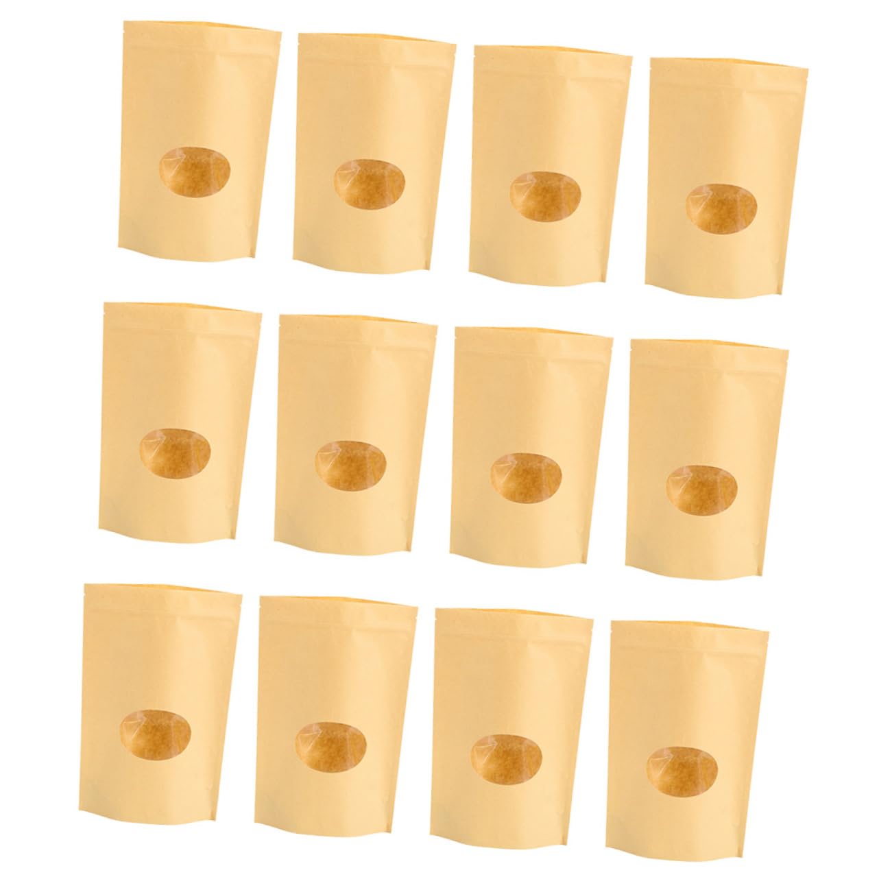 HOOTNEE 50 Pcs Kraft Paper Bag Picnic Storage Bags Zipper Paper Bags Zippered Storage Bags Self Sealing Food Zipper Snacks Sealed Bags Food Sealing Bags Kraft Food Pouches Stand