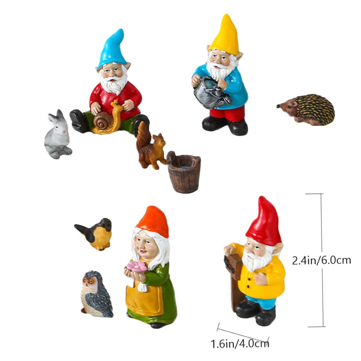 10pezzi Gnomi Da Giardino Resina Da Colorati Per Decorazioni Natalizie e Microlandscape Perfetti Per e Interni