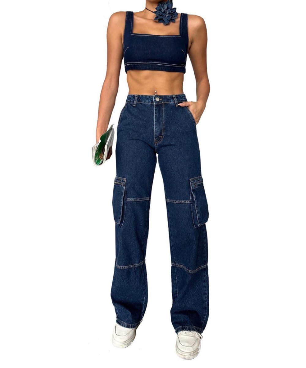 zdnjeans Cargo Pants for Women, Fashionable Cargo Jeans for Women,%100 Cotton Womens Cargo Pants with Pockets