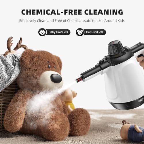 Dampfreiniger, Mehrzweck-Dampfreiniger handgehalten für alles mit 10 Zubehörteilen, Handdampfreinige Dampfreiniger Boden, Chemiefrei Für Küche Auto Fenster Sofa Dampfreiniger Polstermöbel