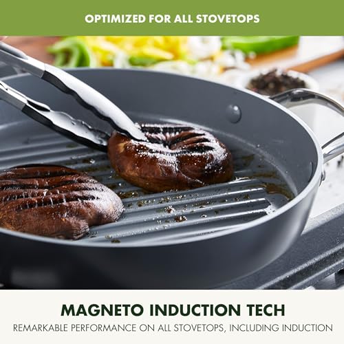 Greenpan CC000674-001 Valencia Pro Hard Anodized Healthy Ceramic Nonstick 11 Inch Grill Pan thumb #3