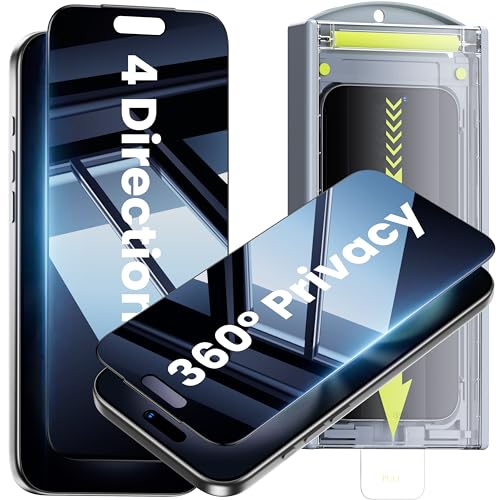 WSKEN for iPhone Air Privacy Screen Protector - [4 Way 360 Anti Spy] [Auto Dust-Remove] 10X Military Shatterproof 4 Directions Zero Bubble Anti Peep Tempered Glass Film for air 2 PCS Privacy