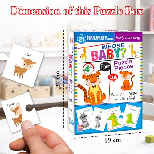 Image of Whose Baby Jigsaw Puzzle? Connecting 2-piece (Set of 21 pcs) for Kids, Childrens and Toddlers - Early Learning Educational Brain Booster with Fun and Engaging - Ages 4+