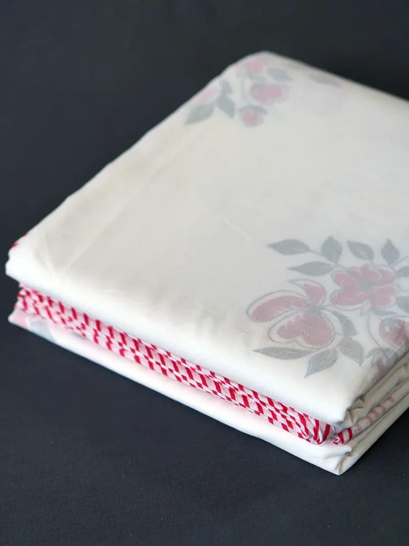 Azalea Muslin Dohar, Pure Muslin Cotton, Hand-Block Printed, All Season, Floral Pattern (Single)-image-3