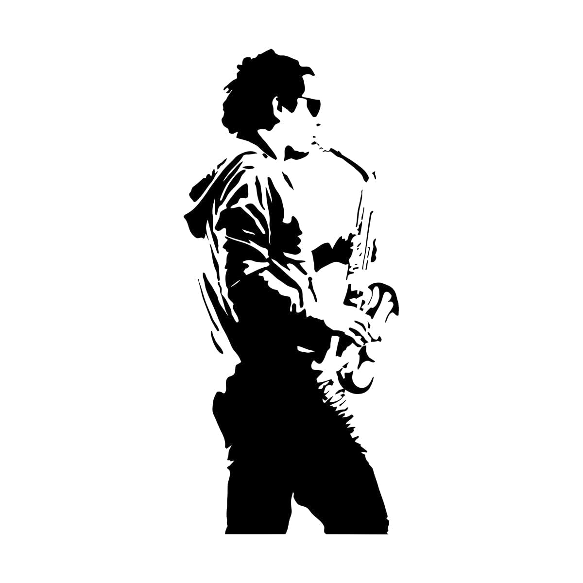 Music Wall Decal Vinyl Music Man Playing Jazz Wall Stickers for Home Bedroom Living Room Decoration Removable Wallpaper Small - 26x57cm