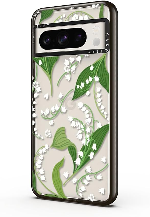 CASETiFY Impact Case for Google Pixel 8 Pro - Lily of The Valley - Clear Black