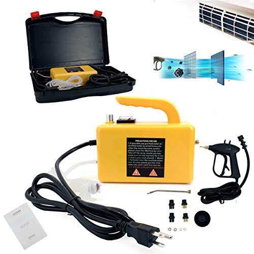 DOMINTY 110V 1700W High Temperature Pressurized Steam Cleaner Handheld Portable Steam Cleaning Machine Automatic Pumping for Kitchen Toilet Car Seat, Yellow