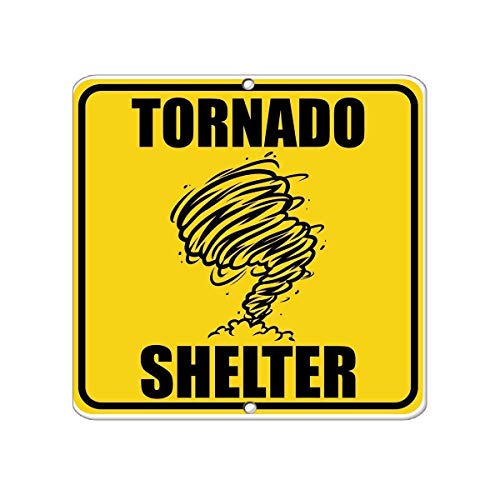 CHANDLEEN Shelter Tornado Hazard Emergency Aluminum Metal Sign CHANDLEEN Shelter Tornado Hazard Emergency Aluminum Metal Sign