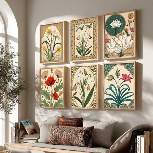 Image of kotart Premium Digital Madhubani Art Paintings with Frame for Home Decor - Wall Painting for Living Room - Pack of 6 (19x25 inch)
