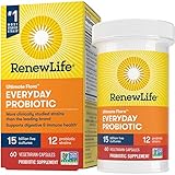 Renew Life Adult Probiotic - Ultimate Flora Everyday Probiotic, Shelf Stable Probiotic Supplement - 15 Billion - 60 Vegetable Capsules (Packaging May Vary)