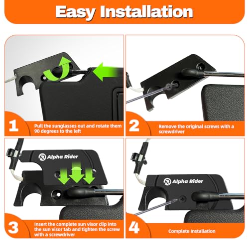 motoparty Sun Visor Repair Kit Fit for Jeep Wrangler JK 2018&Wrangler 2018-2023&Gladiator 2020-2023 Visor Accessories Visor Clips for Cars