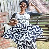 PediPocket Patented Foot Pocket Blanket – 50” x 70” with 20” Deep Foot Pocket, Plush Velvety Fleece Blanket, Everyday Luxurious Comfort, Machine Washable, Great Gift Idea – Chevron Chic (non-electric)