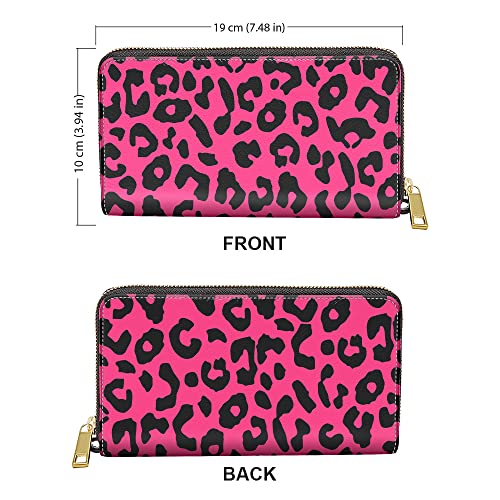 WIRESTER PU Leather Clutch Purse Card Holder Wallet, Zip Around Long Wallet for Women2