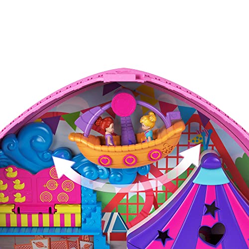 Polly Pocket 2-In-1 Travel Toy Playset With 2 Micro Dolls & Toy Cars, Tiny Is Mighty Theme Park Backpack Compact #TOP4