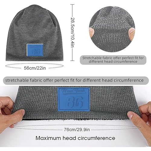 Bonnet extensible épais et léger gris | Chiffre abstrait brodé Gray 17
