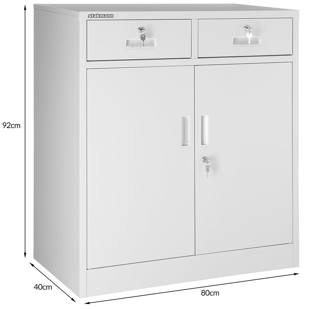 Armoire en métal pour meubles de bureau avec 2 clés et serrure, armoire grise idéale pour le garage, la maison, le travail, le meuble de rangement Faldoni, le magasin d'étude porte documents (2