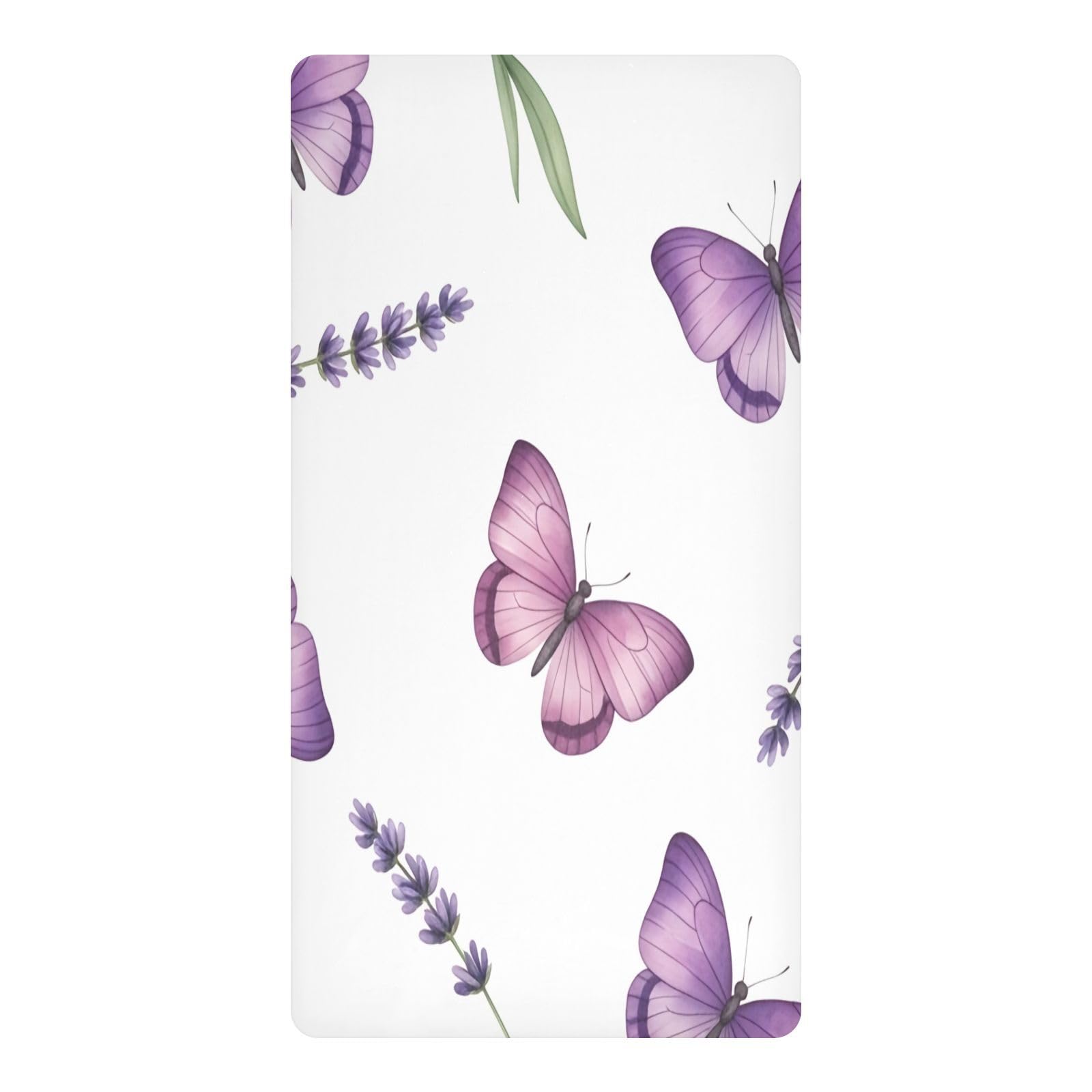 JiangGgen Butterfly Baby Crib Sheet Soft Breathable Playard Sheet-S