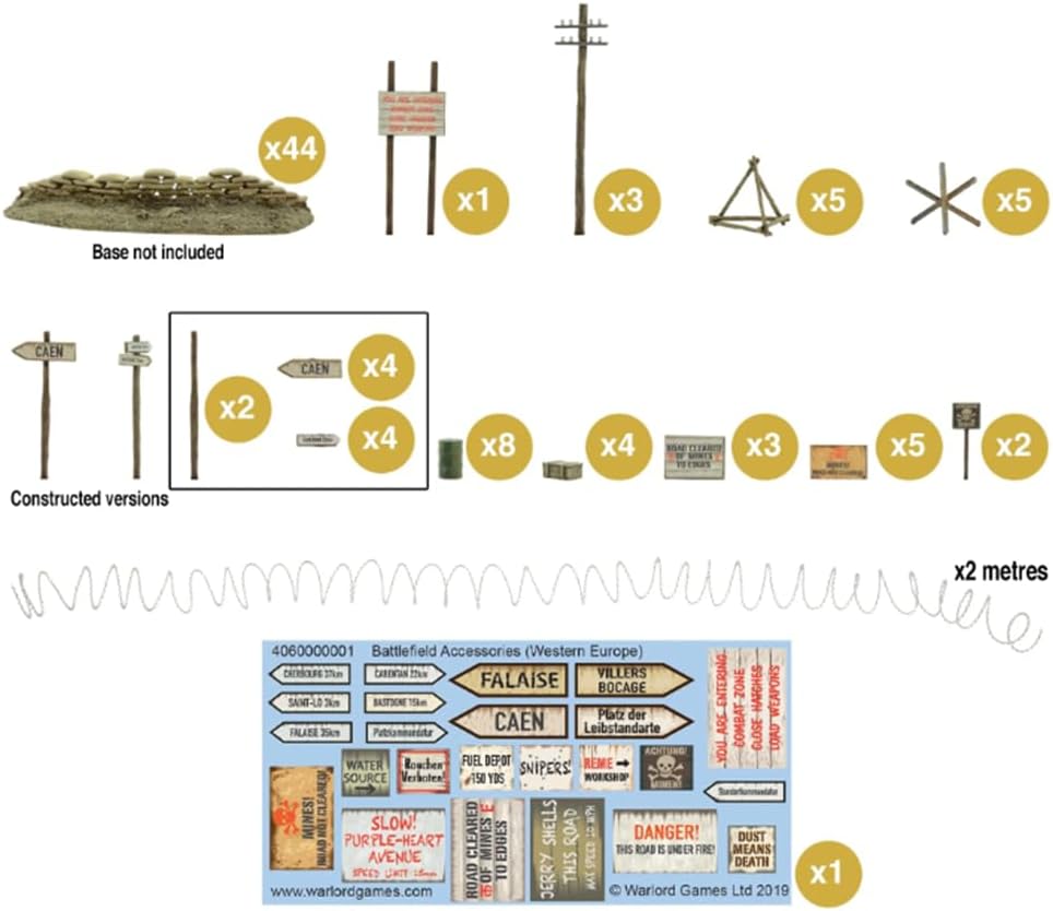 Warlord Games Bolt Action WWII Battlefield Accessories for 1:56 Military Table Top Wargaming Diorama Plastic Model Kit 402010001