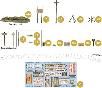 Warlord Games Bolt Action WWII Battlefield Accessories for 1:56 Military Table Top Wargaming Diorama Plastic Model Kit 402010001