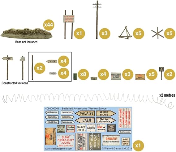 Warlord Games Bolt Action WWII Battlefield Accessories for 1:56 Military Table Top Wargaming Diorama Plastic Model Kit 402010001