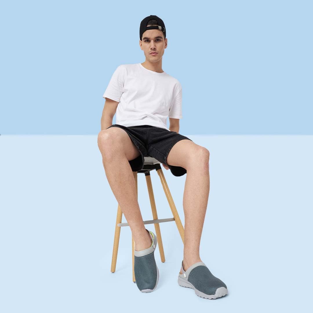 Grey Neon Light Weight Clogs/Sandals for Men (Made in India)