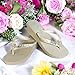 Bow Flip Flops Beach Wedding Sandals with Personalized Bridal Name