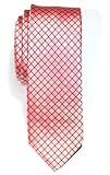 Retreez Check Textured Woven Microfiber Skinny Tie Necktie - Various Colors