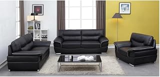 Fabrique Moonlight 2+2+1 Leatherette 5-Seater Sofa Set Luxurious and Comfortable Furniture for Home Office, Guests, and Li... Price In India