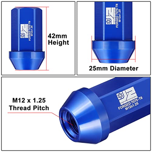 Tuercas M12 x 1.25 de 42 mm para proteger espárragos de llantas J2 Engineering azules 4