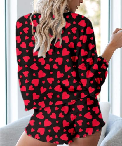 Image of Roshop Halloween Pajama Women's Pumpkin Matching Top & Shorts Loungewear Set