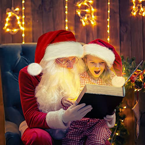 Sohour Home Christmas Hat, Santa Hat Xmas Hat For Kids Holiday Velvet Comfort Unisex Christmas Hats Double Layer Extra Thicken Classic Fur For Christmas New Year Festive Party Ornaments #TOP3