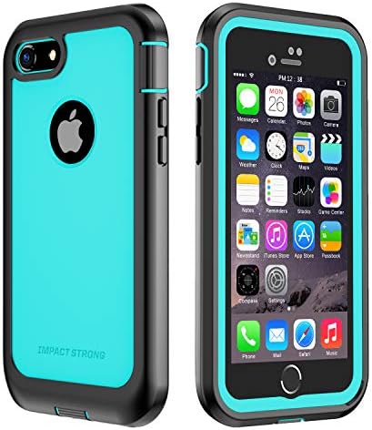ImpactStrong iPhone 7/8 Case, Ultra Protective Case with Built-in Clear Screen Protector Full Body Cover for iPhone 7 2016 /iPhone 8 2017 (Ocean Blue)