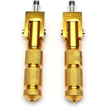 Universal M8 CNC Motorcycle Foot Pegs 90 Degree Aluminum Foldable Pegs for Motorbike Scooter Mini Bike Dirt Bike Go Kart Honda Yamaha Suzuki Aprilia