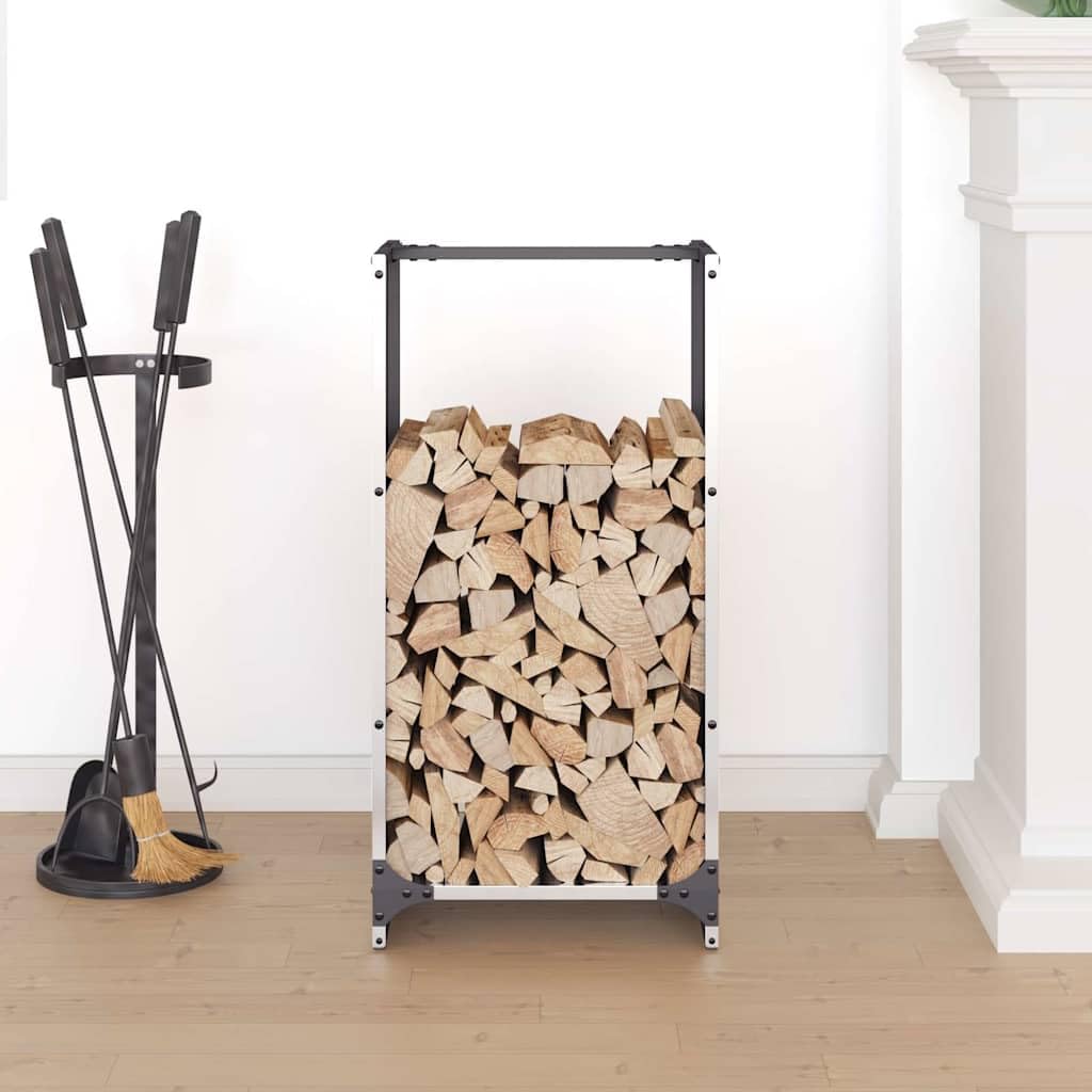 Brennholzregal aus Edelstahl 40x30x80 cm, Kaminholzregal für Kaminholz, Holzlege zur Holzlagerung, Korrosionsbeständiger Kaminholzhalter