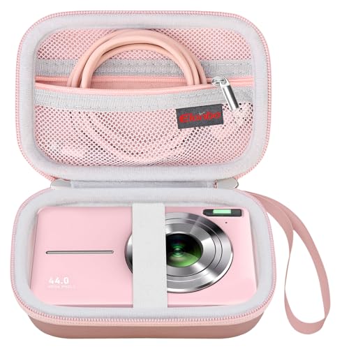 Elonbo Digital Camera Carrying Case Compatible with CAMKORY/Gtonster/Lecnippy/Lecran/ROQIOO/aycy/Hiacinto/SMARTKLIK/Vitaler/Froitx/Basdecm Portable Compact Kids Digital Camera, Rose Gold