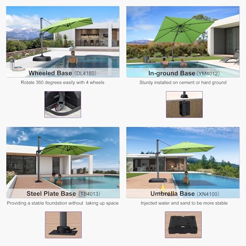 Image of PURPLE LEAF Poolside Shade Umbrella 8' x 8' Low Seating Areas Apple Green
