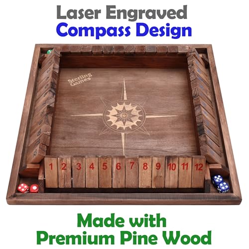 Shut The Box juego familiar de mesa de madera miniatura 5