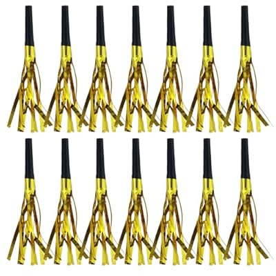 EASYKEENECOM Lote de 26 matachuelas doradas para fiestas, matasulas musicales, fiestas de cumpleaños, silbatos, accesorios para fiestas, cumpleaños, eventos deportivos, Año Nuevo, Navidad | Ya disponible en tu tienda friki favorita! En mundofriki.es!