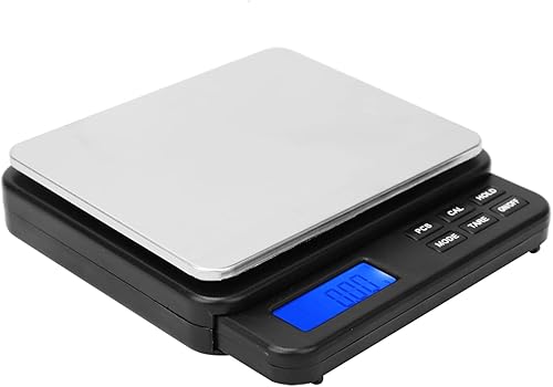 Miniatura 7 de Báscula digital con precisión de 0.00 oz, báscula de cocina compacta, báscula de peso de mini gramo de 10000.01, pantalla retroiluminada azul,