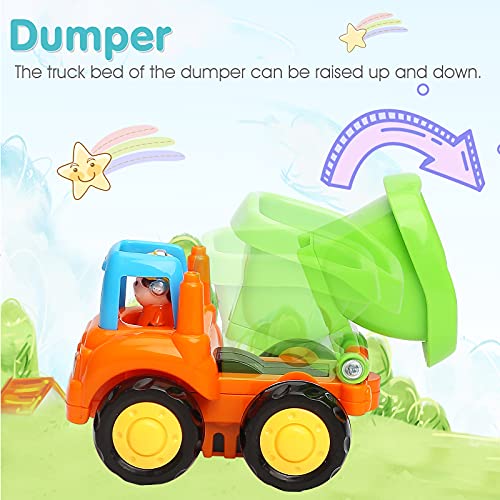 TINOTEEN Baby Spielzeugauto Spielsachen Baufahrzeuge Push and Go Reibungsgetriebenes Auto Spielzeug für 1 2 3 Jahr Kinder Kleinkinder