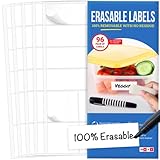 MESS Reusable Labels for Food Containers - Erasable Kitchen Labels - Labels for Organizing (96-Pack)...