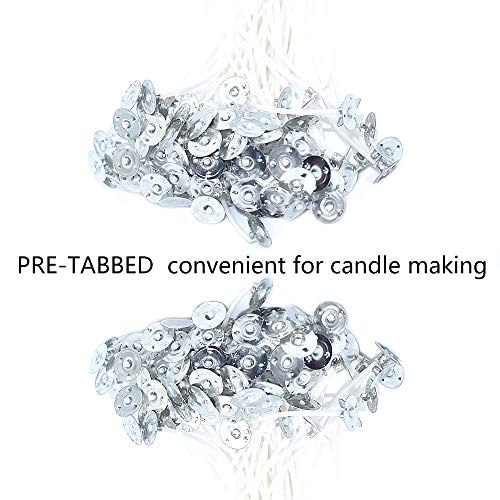 JABINCO 100 Piece Cotton Candle Wick 6\" Pre-Waxed for Candle Making,Candle DIY