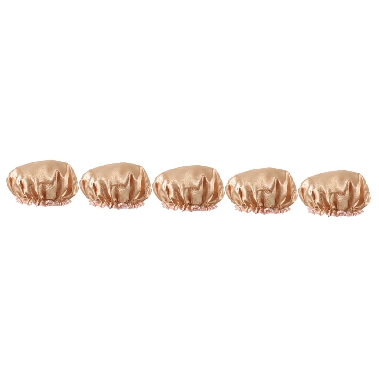 Ipetboom 5piezas Gorro De Para Mujeres Sombrero Sauna De Doble Peva Gorro Reutilizable Para Cabello y Color Champán Esenciales De Baño y Spa