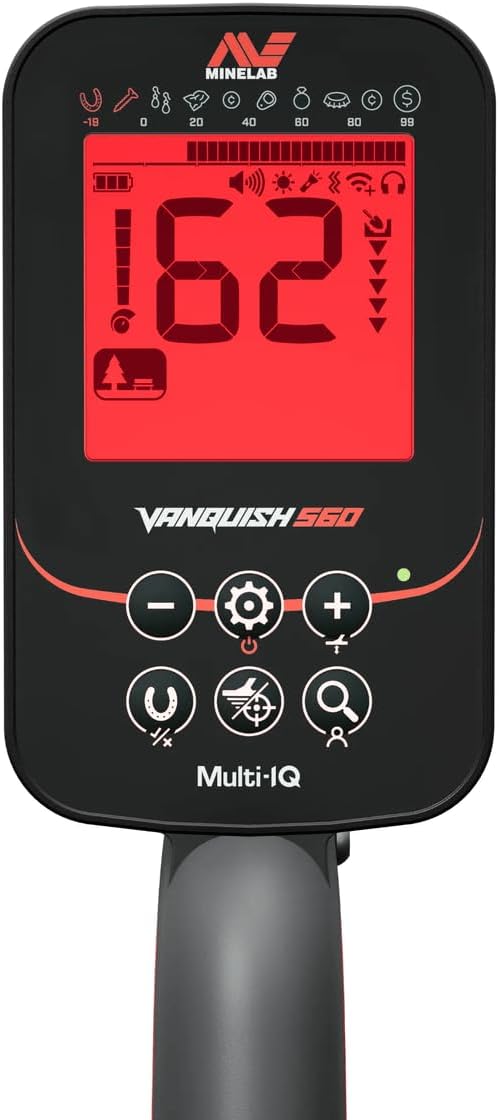 MINELAB Vanquish 560 Fully-Automatic Lightweight Waterproof Metal Detector with Multi-IQ Technology, Includes V12X 12" Double-D Coil and Wired Headphones