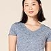 Amazon Essentials Women's Active Quick Dry Tech Stretch Short-Sleeve V-Neck T-Shirt (Available in Plus Size), Pack of 2, Black Heather/Navy Heather, XX-Large