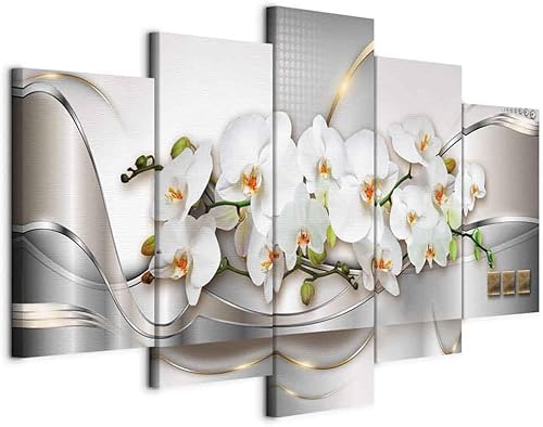 Miniatura 1 de Lienzo decorativo con impresión artística de diseño de orquídea de Artgeist